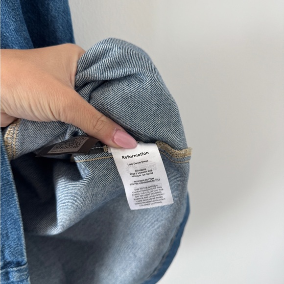 REFORMATION Loeb Denim Mini Dress 6 - Picture 4 of 4